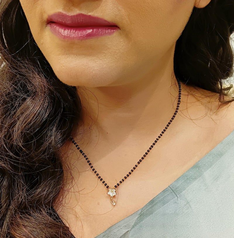 Efulgenz Indian Jewelry Mangalsutra Bollywood Traditional Crystal Pendant Necklace Black Beads Chain Mangalsutra Jewelry for Women - Image 3